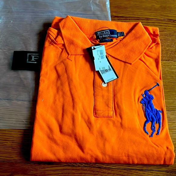 RL Orange POLO w Navy WOMENS XXL - Picture 1 of 3